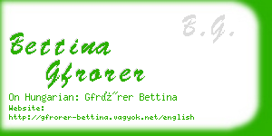 bettina gfrorer business card